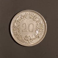 20 рапен Швейцария 1964 , снимка 2 - Нумизматика и бонистика - 43161967