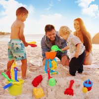  Нов комплект 19 плажни детски играчки за строене на пясъчен замък 3г+, снимка 4 - Други - 33673766
