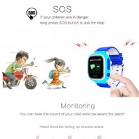 Смарт Часовник за дете, детски часовник, Q90, SIM карта, GPS Tracker, SOS авариен бутон, тракер, снимка 6 - Детски - 38494356