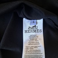 *Hermes* тениска с къс ръкав и бродирано лого в черен цвят!, снимка 4 - Тениски - 43790151