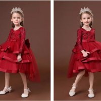 Детска официална рокля - цвят Бордо, снимка 3 - Детски рокли и поли - 33122363