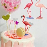 Фламинго на поляна фигурка за торта топер украса декорация парти и игра, снимка 3 - Други - 27478792