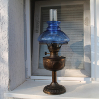 Стара немска лампа с фитил, снимка 1 - Антикварни и старинни предмети - 44898320
