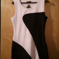 Нова черно-бяла рокля М размер без ръкав, снимка 1 - Рокли - 32522420