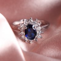 Сребърен пръстен Даяна, снимка 3 - Пръстени - 38041875