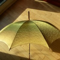 Много стар луксозен чадър-сребро бамбук,коприна, снимка 4 - Антикварни и старинни предмети - 36895577
