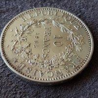 10 франка 1965 Франция СРЕБРО сребърна монета в качество 1, снимка 2 - Нумизматика и бонистика - 39975789
