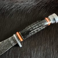 Среден ловен нож Marbles Horn Damascus MR460., снимка 4 - Ножове - 43779988