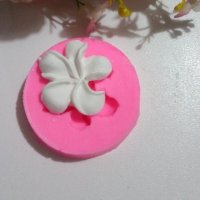 Малко цвете цветче с подвито листенце силиконов молд форма фондан гипс декор, снимка 1 - Форми - 43010883
