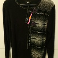 Нова дамска блуза от мекичка трикотажна материя – тип букле, снимка 2 - Блузи с дълъг ръкав и пуловери - 39755113
