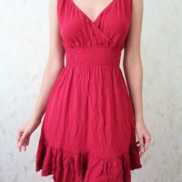 Дамска къса рокля в червен цвят р-р S, снимка 1 - Рокли - 43062014