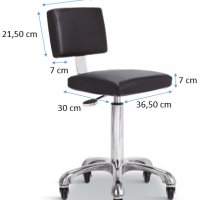 Козметичен/фризьорски стол - табуретка с облегалка Gordon B - черна/бяла 49/69 см, снимка 3 - Друго оборудване - 27114214