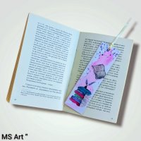 Ръчно рисувани книгоразделители " Акварел , снимка 3 - Ученически пособия, канцеларски материали - 37638384