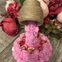 3D чаша от постояни рози подарък за влюбените Свети Валентин, снимка 11 - Декорация за дома - 27811616