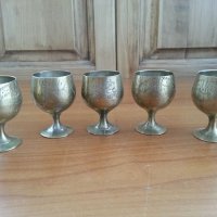 Чашки чаши  за ракия месинг, снимка 5 - Антикварни и старинни предмети - 33117337
