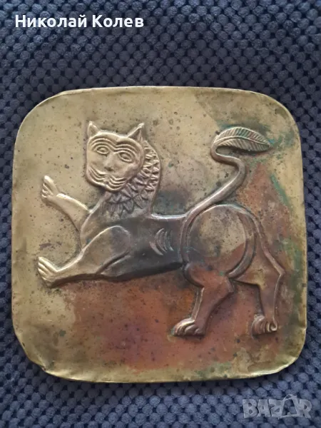 Медно месингова пластика тракийски конник, снимка 1