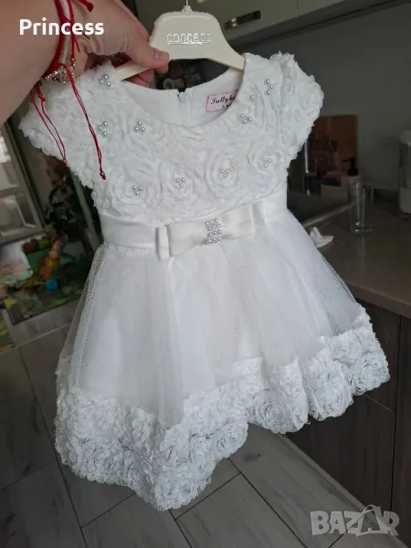 Дантелена детска официална рокля 6м, снимка 1