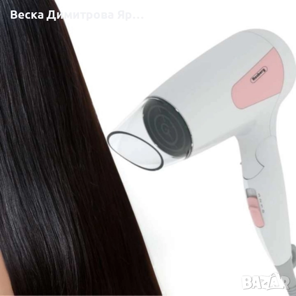 Сешоар Rosberg, 1200W, Сгъваема дръжка, 1 скорост, 3 настройки на температурата, снимка 1