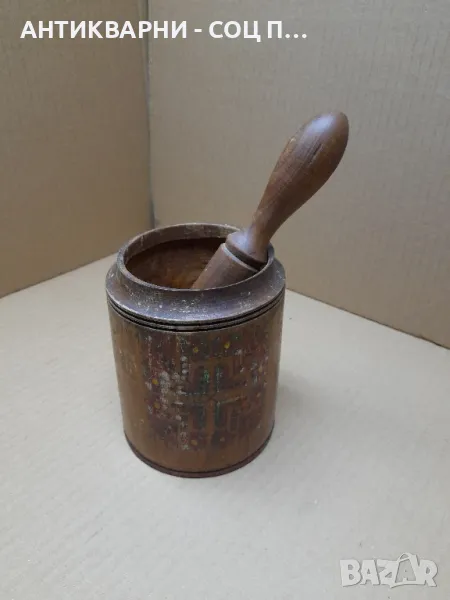 Старо Дървено Хаванче Хаван За Подправки И Други., снимка 1