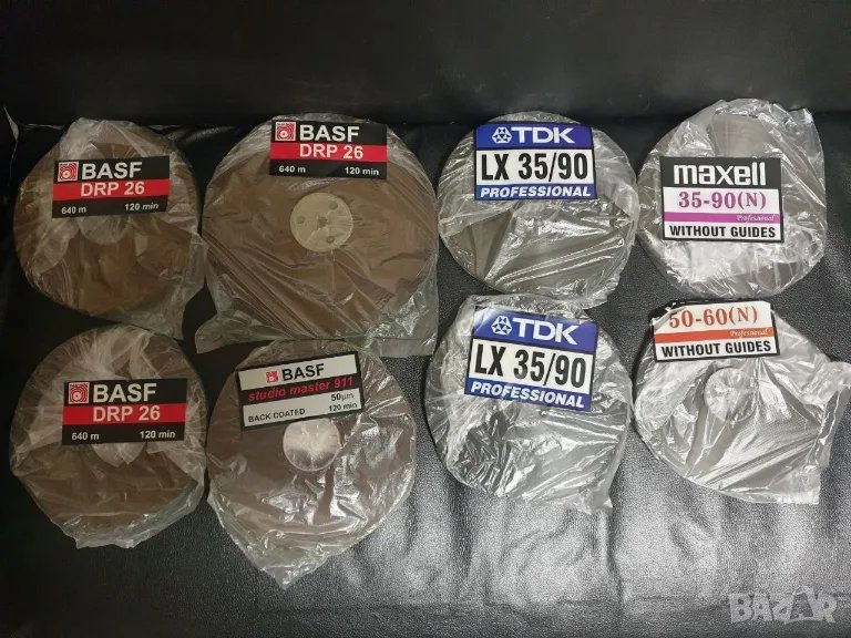 Магнетофонна лента за ролка 18 см.
Различни видове.
Едната е за ролка 22 см. 
, снимка 1