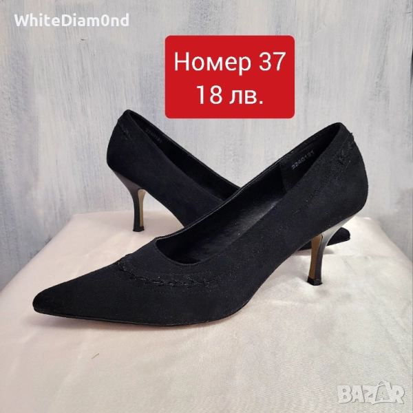 Стилни дамски обувки на ток номер 37, снимка 1