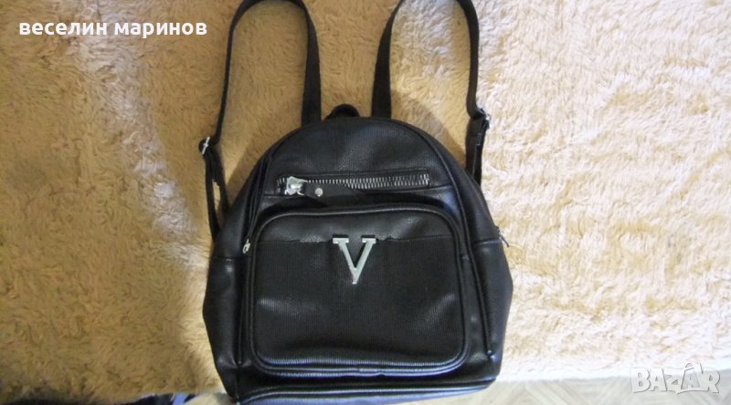 Продавам черна кожена раничка, снимка 1