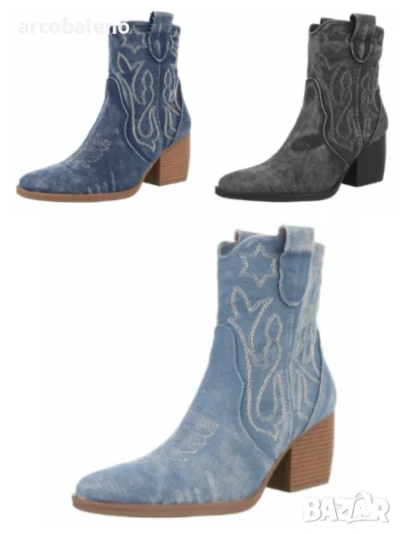 Дамски летни уестърн и байкърски ботуши, 3цвята , снимка 1