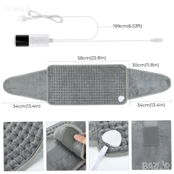 Нагряваш колан, 9 нива на нагряване, 4 настройки за време, бързо нагряване, идеална за гръ, снимка 1