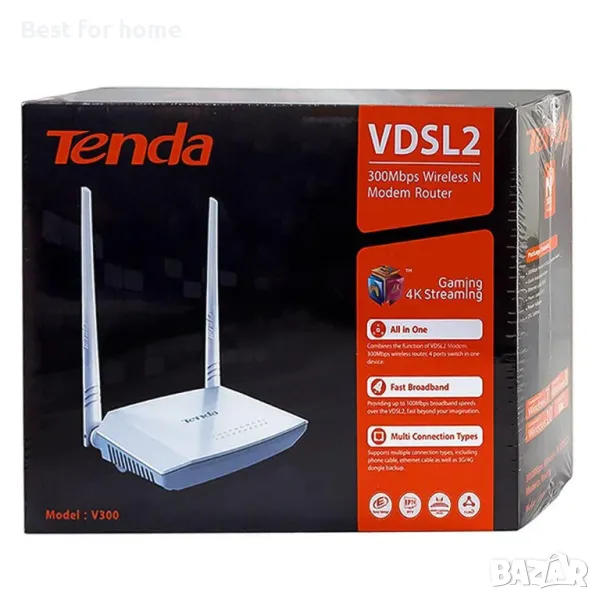 Tenda V300 Wireless N300 VDSL2 4G Router, снимка 1