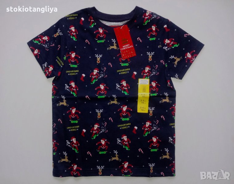 Коледна тениска Primark за момче, налични размери 5-6 г и 6-7 г, снимка 1