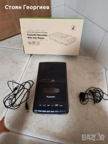 Чисто нов преносим касетофон RYBOZEN с вградена колонка и USB порт, снимка 1