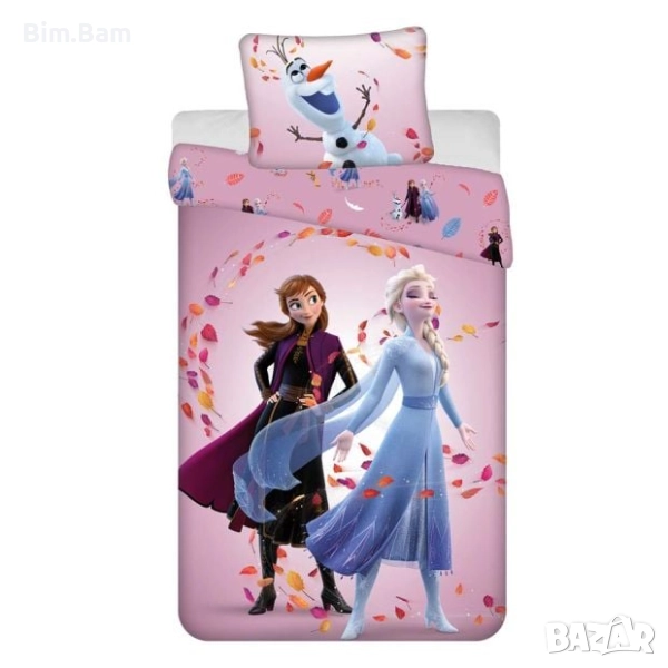 Оригинален детски двулицев спален комплект FROZEN  /100% памук, снимка 1