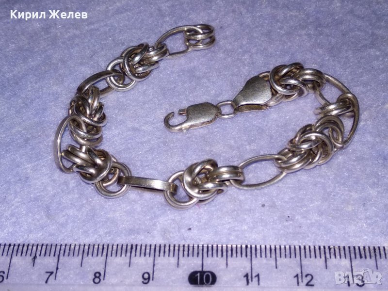 СРЕБЪРНА ВИНТИДЖ АРТ ГРИВНА СРЕБРО 925 МАЙСТОРСКА ЗДРАВА РЕТРО ПЛЕТКА 36135, снимка 1