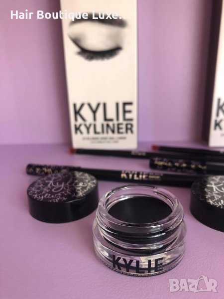5 ЛЕВА ‼️ Комплект 3в1 на KYLIE ™️  Молив + гел + четка ✔️ Черен цвят 🖤 , снимка 1