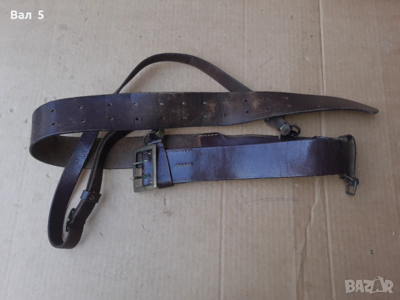 Стар военен строеви офицерски колан с портупей , униформа, снимка 1