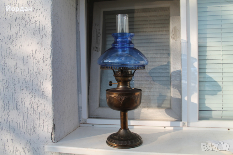 Стара немска лампа с фитил, снимка 1