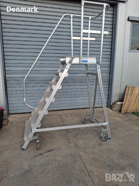 Алуминиева стълба с платформа и колела KRAUSE 1x7, снимка 1