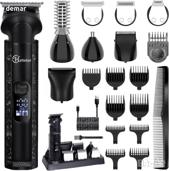 Hatteker 8-в-1 професионален комплект за мъжко подстригване, IPX7, снимка 1