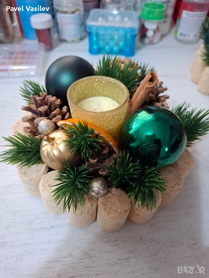 Коледни свещници - Ръчно направени, снимка 1