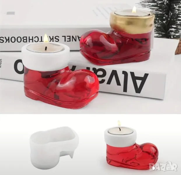 Молд бурканче свещник коледен ботуш , снимка 1
