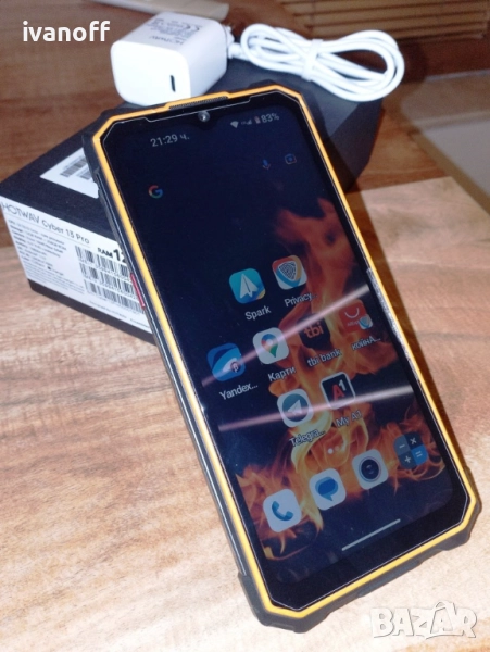 Cyber 13 Pro HOTWAV водо и удароустойчив телефон, 8 ядрен, 256GB, 20GB, 10800mAh : запазен телефон, снимка 1