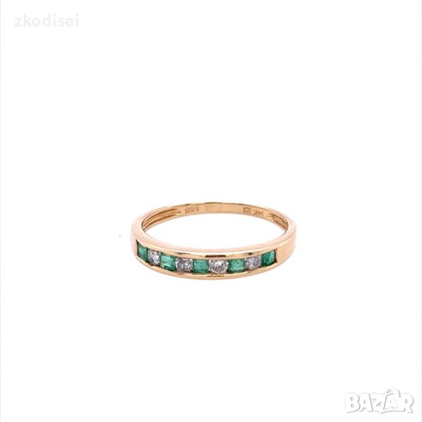 Златен дамски пръстен с 4 бр. брилянти 1,60гр. размер:53 14кр. проба:585 модел:20548-4, снимка 1