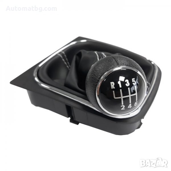Топка с маншон за скоростен лост Automat, За VW GOLF V, VI, 6 скорости, Черен, снимка 1