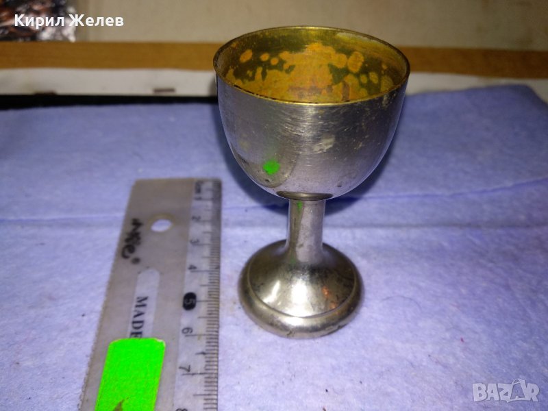 СТАРИННА БРОНЗОВА НИКЕЛИРАНА РЕТРО ЧАШКА За ЛИКЬОР - За КОЛЕКЦИЯ ДЕКОРАЦИЯ МЕХАНА 41531, снимка 1