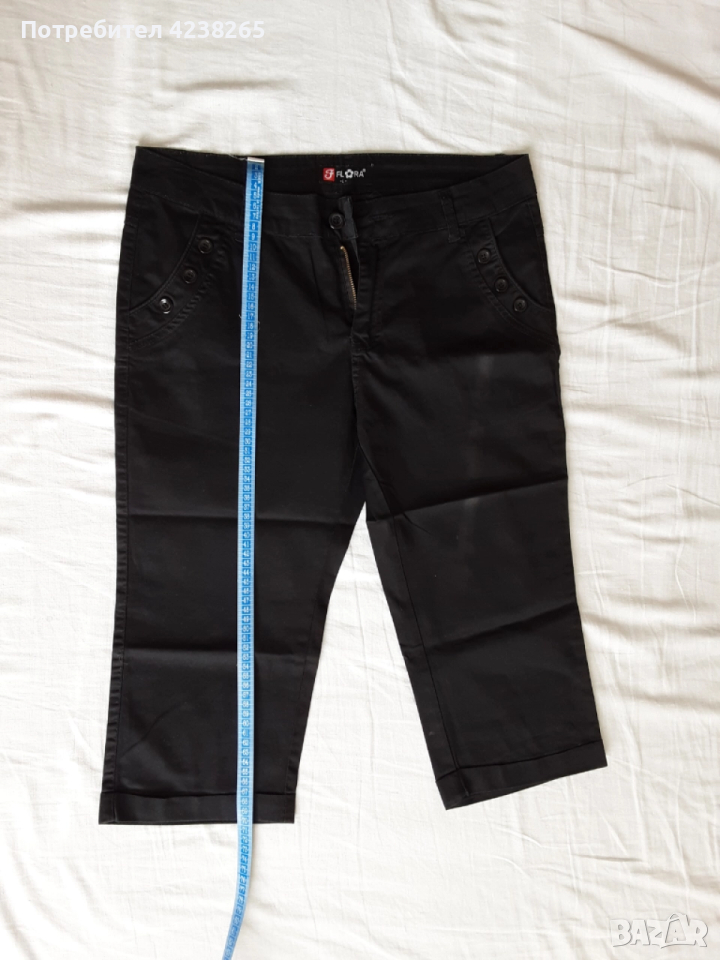 панталон "Flora" нов, 3/4, черен, памучен, снимка 1