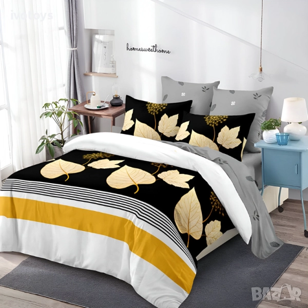 Двулицево спално бельо с ластик, 6 части - Модел WS18040, снимка 1