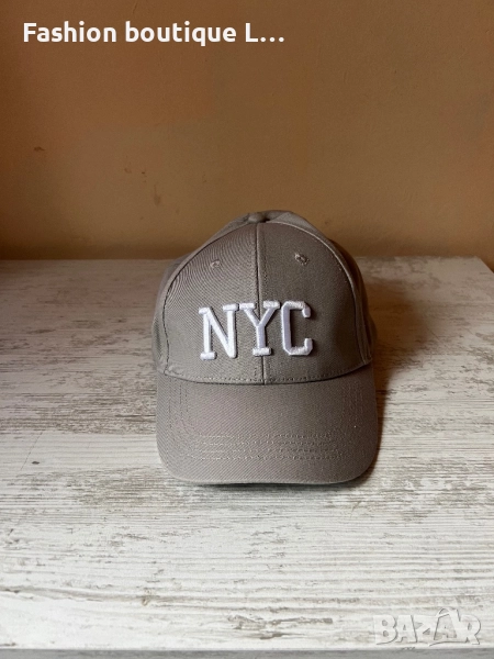 Нова сива бейзболна шапка с бяла бродерия NYC с регулираща се обиколка 100% памук, снимка 1