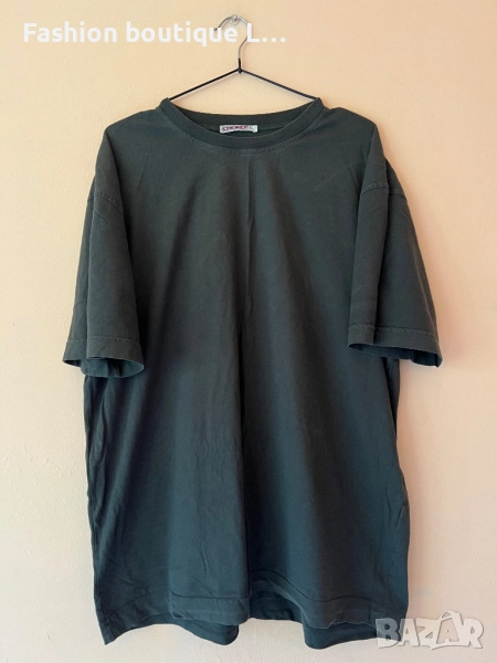 Тъмно зелена широка тениска L размер 100% памук 💚, снимка 1