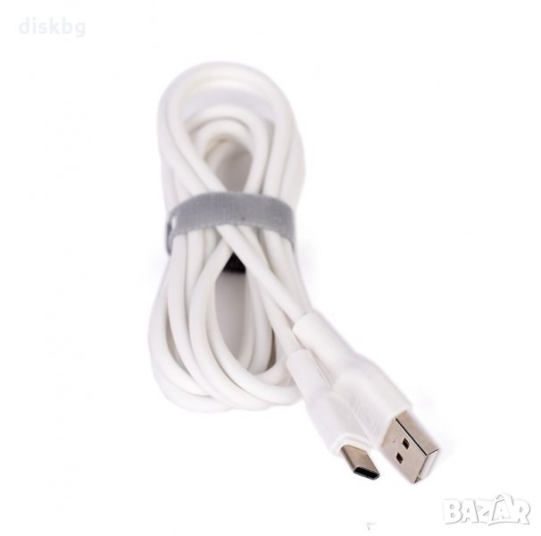 Нов бърз 2м кабел USB към Type C "YOURZ" високоскоростен, силиконов, бял , снимка 1