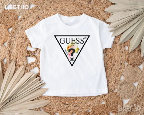 Дамски, мъжки, детски тениски с принт GUESS , снимка 4 - Тениски - 48648565